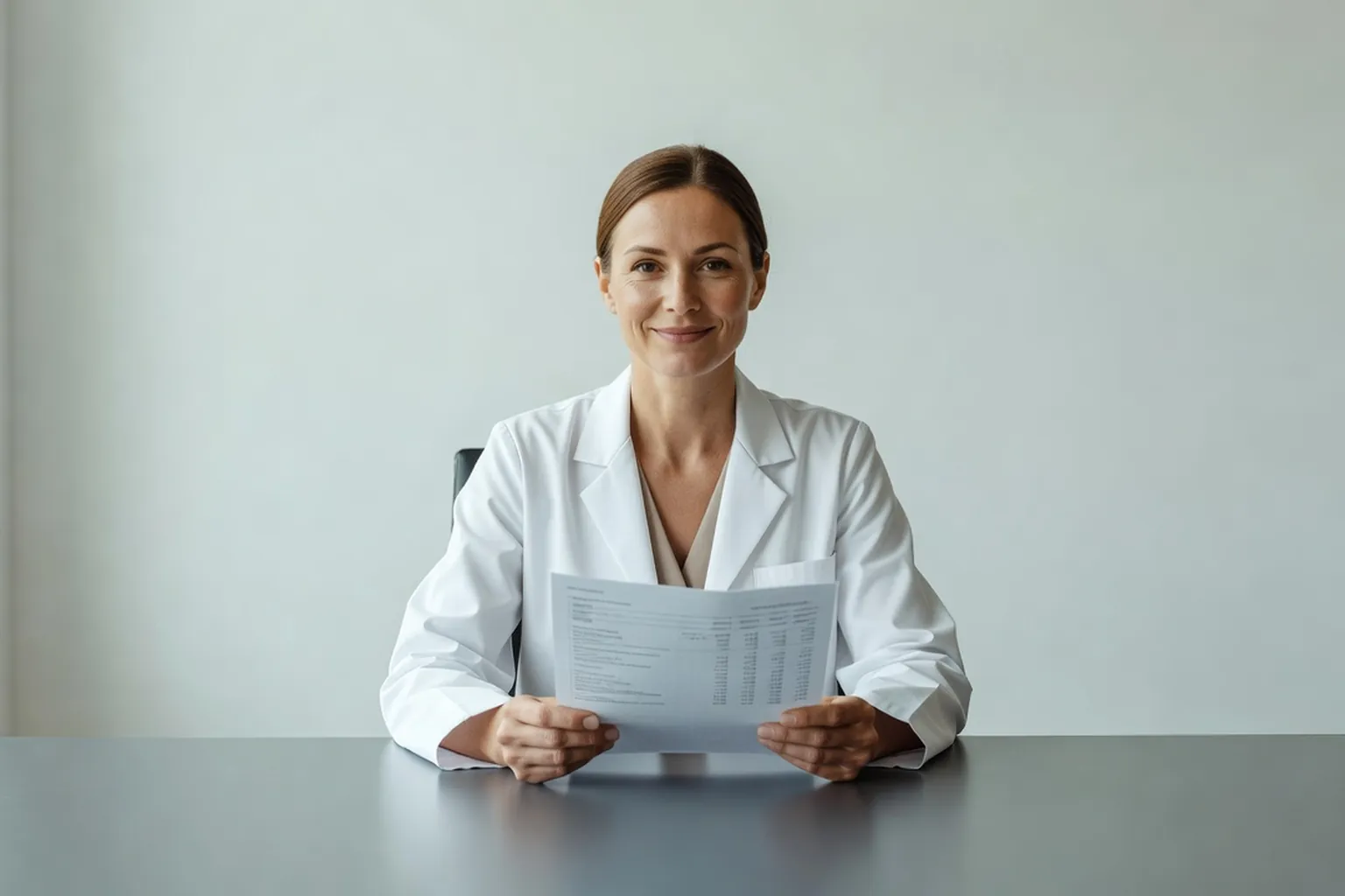 Professionnelle de santé examinant les résultats d'une analyse sanguine
